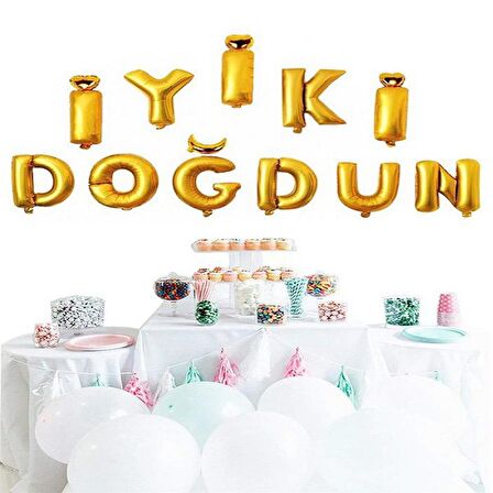 İYİKİ DOĞDUN GOLD (ALTIN SARISI) FOLYO BALON