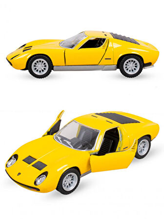 Kinsmart 1971 Lmaborghini Miura Diecast Çek Bırak Metal Araba SArı