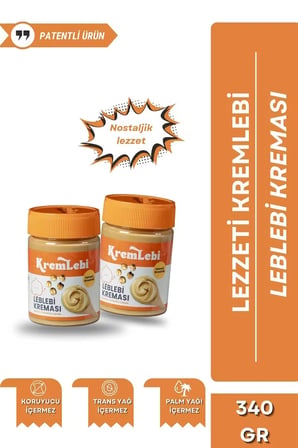 2'li Set Kahvaltılık Sürülebilir Katkısız 340gr Leblebi Kreması + Fıstık Ezmesi 1KG
