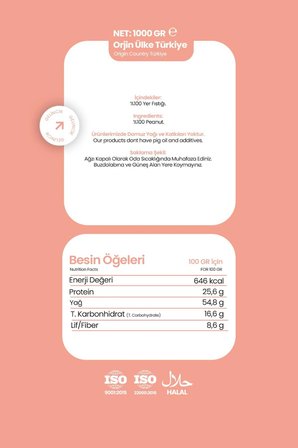 2'li Set Fıstık Ezmesi Şekersiz %100 Saf Doğal Katkısız Taze Çekim Glutensiz Doğal Fıstık Ezmesi 2KG