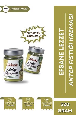 2'li Set 1KG Şekersiz Fıstık Ezmesi ve 320G Sürülebilir Dubai Çikolatası İçin Antep Fıstığı Kreması