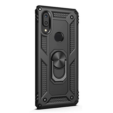 Gpack Huawei Y6 2019 Kılıf Vega Standlı Yüzüklü Mıknatıslı