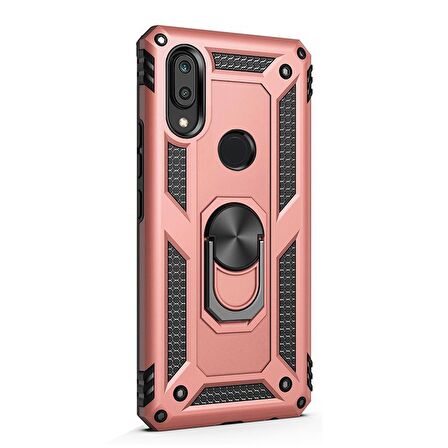 Gpack Huawei Y6 2019 Kılıf Vega Standlı Yüzüklü MıknatıslıNano Glass