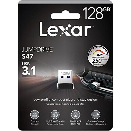 Lexar 128 GB JumpDrive S47 USB 3.1 Flash Bellek LJDS47-128GABBK