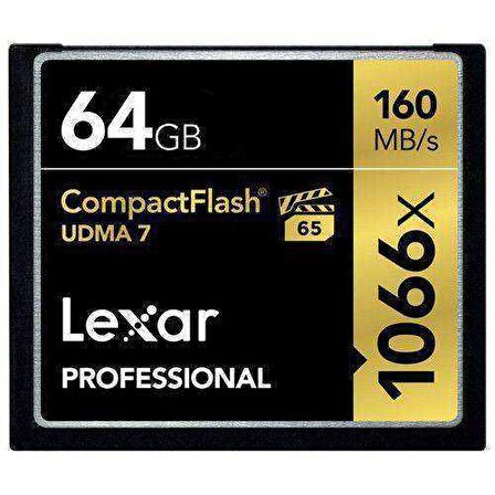 Lexar 64Gb 1066X Pro Cf-160 Mb/Sn. Compackt Flash Hafıza kartı