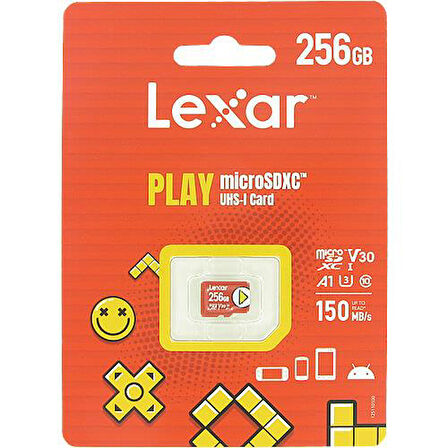 Lexar 256GB Play 160mb V10 UHSI Micro SD Hafıza Kartı