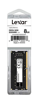 Lexar 8GB  LD4AS008G-B3200GSST 3200Mhz DDR4 So-DIMM CL22 260 Pin 1.2V Ram Bellek 