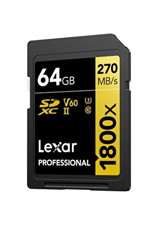 Lexar Gold Series 1800x 64 GB SDXC Class 10 UHS-II Hafıza Kartı