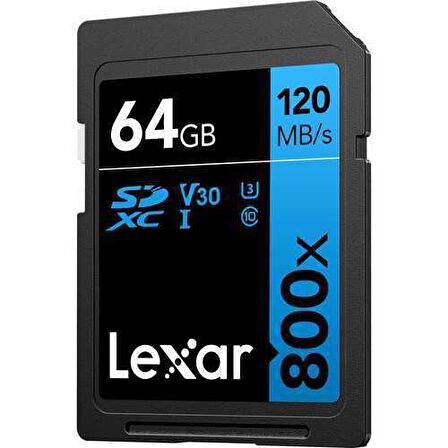 Lexar 64GB High-Performance 800x UHS-I SDXC Memory Card (BLUE Series)