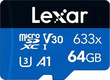 Lexar 64 GB 633x microSDUHS-I up to 100MB/s Read 20MB/s Write (Adaptörsüz)