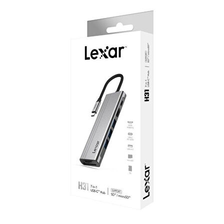 Lexar 7in1 H31 TypeC Macbook Çevirici Çoklayıcı Adaptör LPAH31N