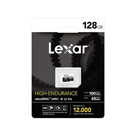 Lexar High Endurance 128gb Micro SD 100MB V30 4K Hafıza Kartı