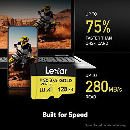 Lexar 128GB Professional GOLD V60 280mb UHS-II Micro Sd Hafıza Kartı