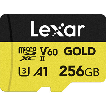 Lexar 256GB Gold 280MB/s V60 UHS-II microSDXC Hafıza Kartı