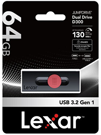Lexar 64gb Usb Typec D300 100MB/s USB3.2 Flash Bellek