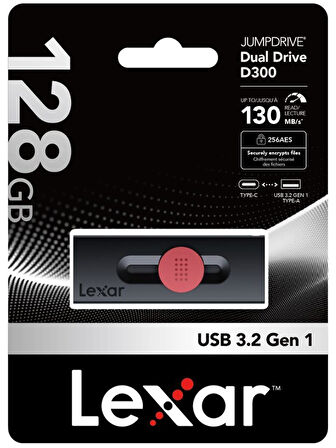 Lexar 128gb Usb Typec D300 100MB/s USB3.2 Flash Bellek