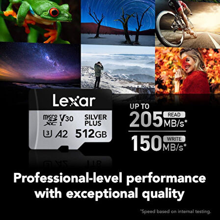 Lexar 512GB Silver Plus 205mb 4K V30 UHSI Micro SD Hafıza Kartı