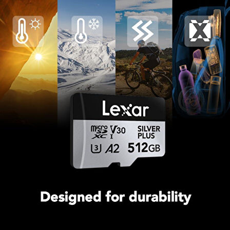 Lexar 512GB Silver Plus 205mb 4K V30 UHSI Micro SD Hafıza Kartı