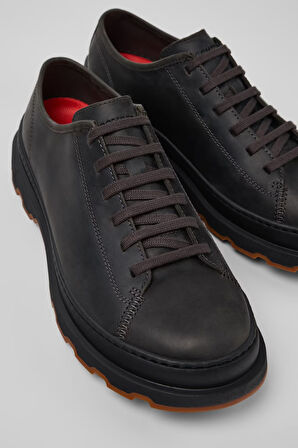 Erkek Brutus Deri Klasik Ayakkabı - Koyu Gri | 41