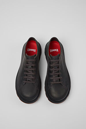 Erkek Brutus Deri Klasik Ayakkabı - Koyu Gri | 44