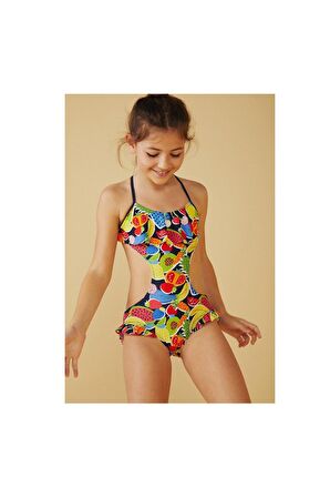 Boboli Kız Çocuk Mayo Meyve Desenli Çok Renkli