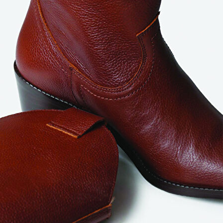 Kadın Bot UBEDA Toni Pons LEATHER COWBOY ANKLE BOOTS WITH HEEL