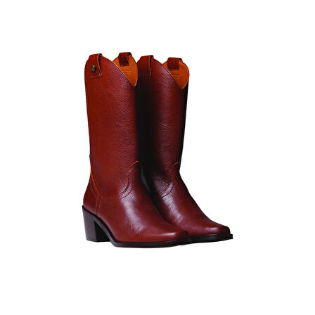 Kadın Bot UBEDA Toni Pons LEATHER COWBOY ANKLE BOOTS WITH HEEL