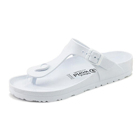 Natural World Eco  Kadın Terlik 7053-705 BIOS ESCLAVA EVA HEBILLA Natural World Blanco