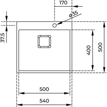 Teka - FORLINEA RS15 50.40 - Ankastre/Tezgaha Sıfır Eviye - Paslanmaz Çelik - 50 cm - 115000018