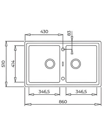 Teka Stone 90 B-TG 2B Siyah Granit Eviye