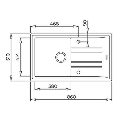 STONE 50 B-TG METALLİK GRİ TEZGAHÜSTÜ GRANİT EVYE