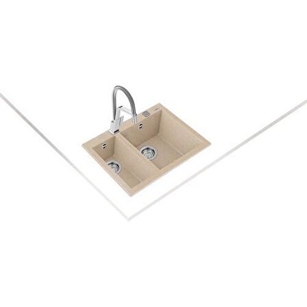 Teka - FORSQUARE 590 TG AVENA BEIGE - Ankastre Kumanda Sifonlu Granit Eviye - Bej - 59 cm - 115260021