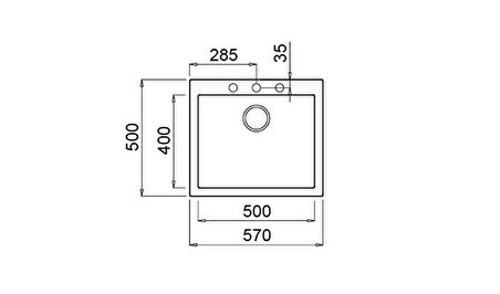 Teka FORSQUARE 50.40 TG BLACK Ankastre Kumanda Sifonlu Granit Eviye Siyah 50 cm