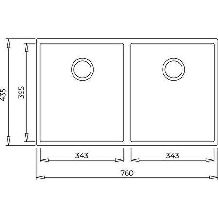 Teka SQUARE 760 TG STONE GREY Tezgahaltı Granit Eviye Gri 76 cm