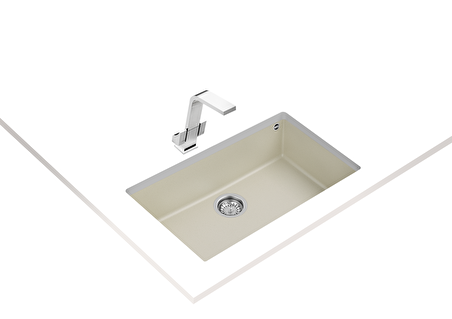 Teka SQUARE 72.40 TG BRIGHT CREAM Tezgahaltı Granit Eviye Krem 72 cm