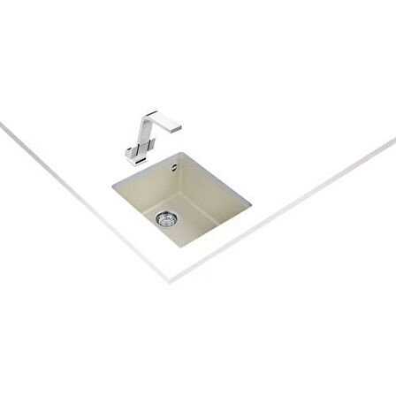 Teka SQUARE 34.40 TG BRIGHT CREAM Tezgahaltı Granit Eviye Krem 34 cm