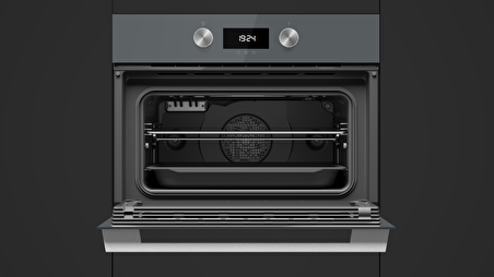 Teka - HLC 8400 ST - Ankastre Multifonksiyonel Turbo Kompakt Fırın - Gri Cam - 45 lt - 111130004