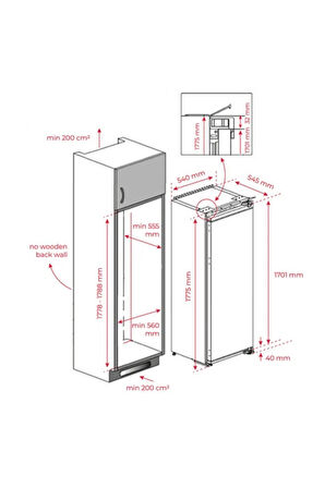 TEKA TGI2 200 NF EU 177 cm 6 Bölmeli Ankastre NoFrost Dondurucu