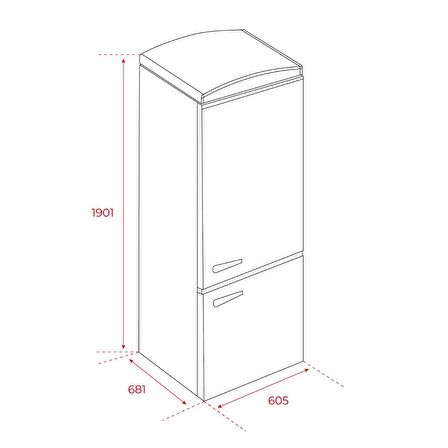 Teka - RBF 78615 RTR - Solo Kombi NoFrost Retro  Buzdolabı - 341 lt - Siyah - 60 cm - 113400000