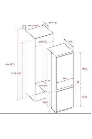 TEKA RBF 73350 FI NO FROST ANKASTRE BUZDOLABI