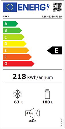 RBF 43330 FI EU No Frost Ankastre Buzdolabı