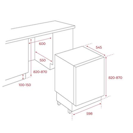 Teka RSL 41150 Ankastre Tezgahaltı Buzdolabı