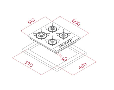 Teka GBE 64002 BK 60 Cm Beyaz Ankastre Ocak