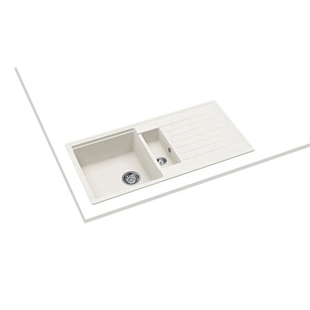 Teka Cliff 60 B-TQ 1,5 Hazneli Beyaz Granit Mutfak Eviyesi