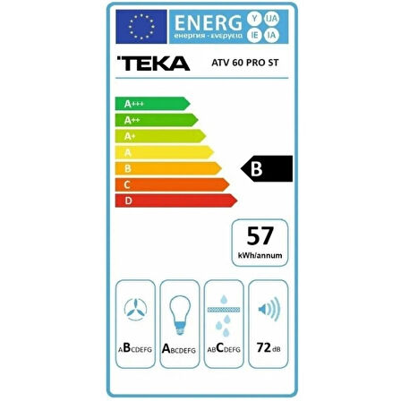 TEKA ATV 60 PRO ST GRİ DUVAR TİPİ DAVLUMBAZ