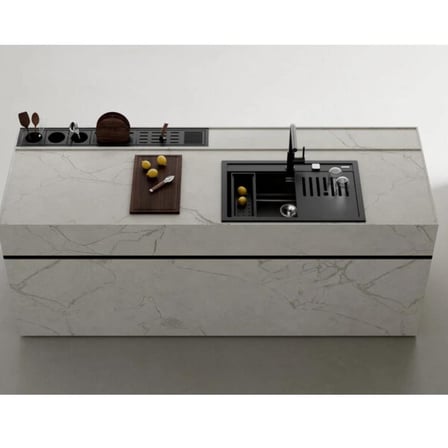 Teka NOVA 80 WS-TG Granit Evye, Siyah Renk, Tezgah Üstü, 77x48 CM