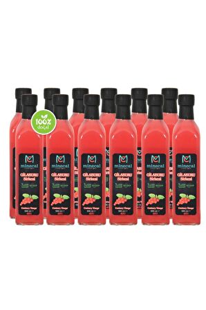 %100 Ev Yapımı Katkısız Gilaburu Sirkesi 12x500ml