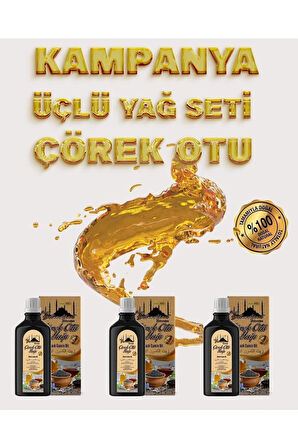 Saf Çörek Otu Yağı 3x100 ml - Soğuk Sıkım, Doğal, Katkısız, Yüksek Kalite, Özel Üretim