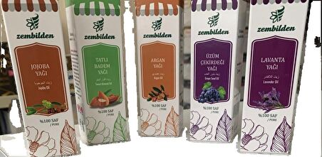 ZBD JOJOBA 10 ml-TATLI BADEM 20 ml-ARGAN 10 ml-ÜZÜM ÇEKİRDEĞİ 20 ml-LAVANTA 10 ml  SAÇ BAKIM YAĞI