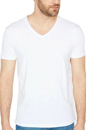 Has Altunkoza 12'li Beyaz Likralı V Yaka Erkek Fanila 14006